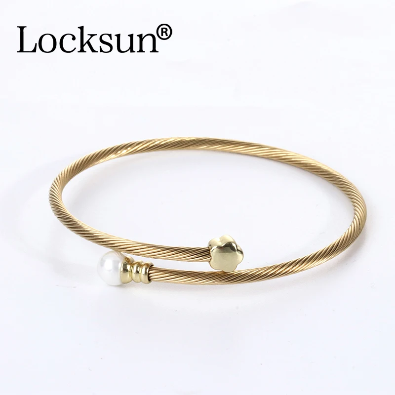 Locksun, Новое поступление, браслеты из нержавеющей стали, провод, регулируемый, роскошная цепочка, Шарм для женщин, ювелирное изделие, 585, розовое золото, браслеты