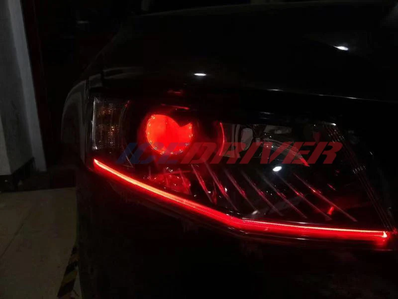 Icedriver для Skoda Octavia DRL RGB многоцветный светодиодный панели дневные ходовые огни красный синий Демон освещение для глаз лампочки крутые огни
