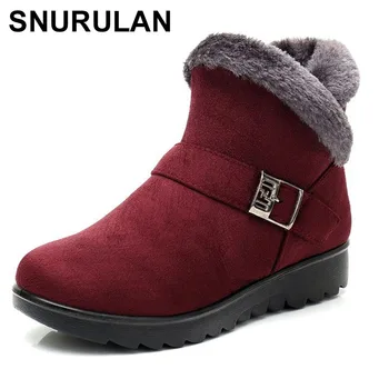 SNURULAN-Zapatos de invierno de piel de fieltro