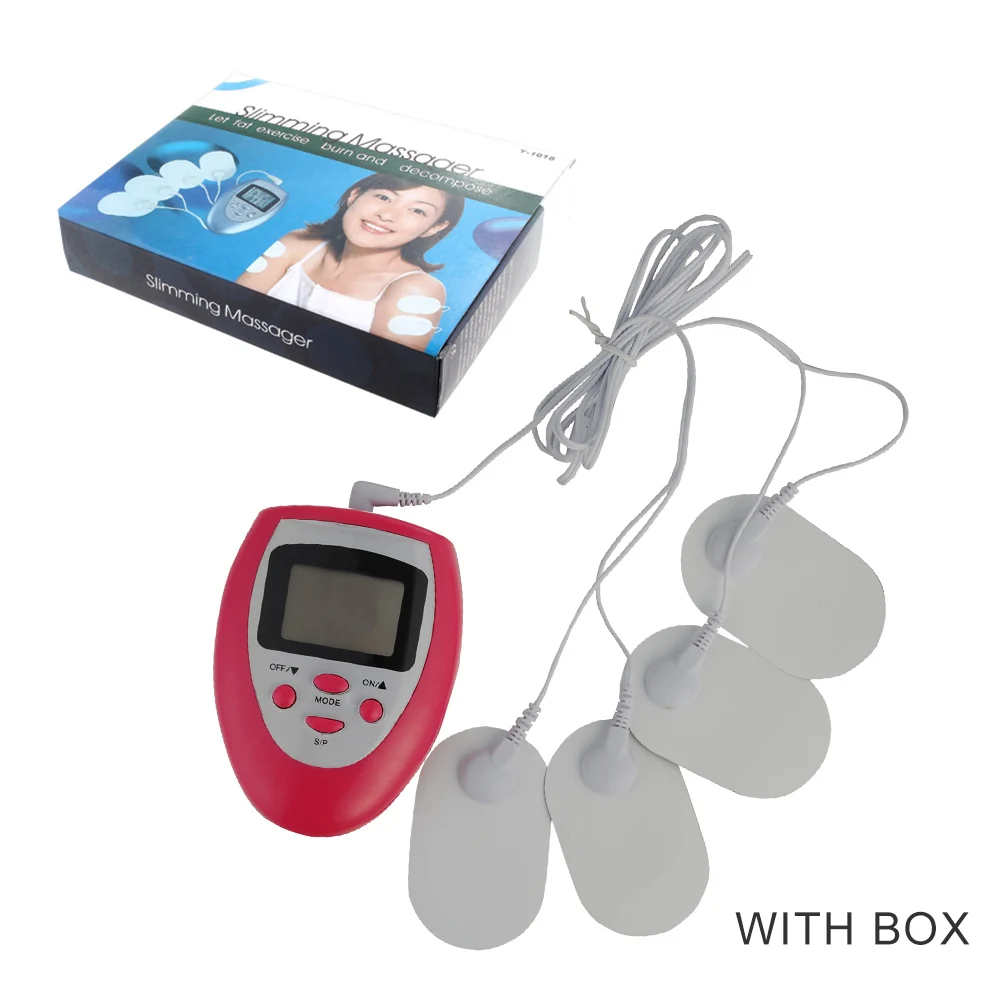 red set with box Физиотерапия электронный Миостимулятор для похудения, миостимулятор мышц, цифровая физиотерапия - Цвет: red set with box