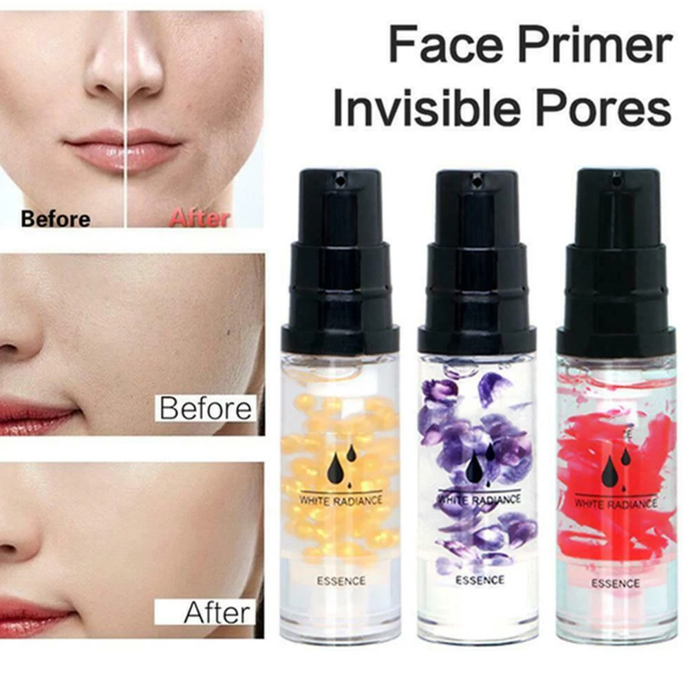 

QIBEST 4 Colors Invisible Pores Base Primer Moisturizer Serum Face Essence Skin Care Whitening Serum Face Moisturizing Cream