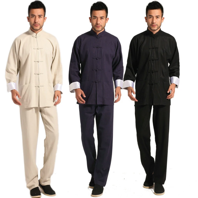 

Chinese Tang suit Kung Fu clothing men long-sleeved suit middle-aged and elderly morning exercise Tai Chi Chinese men's clothing