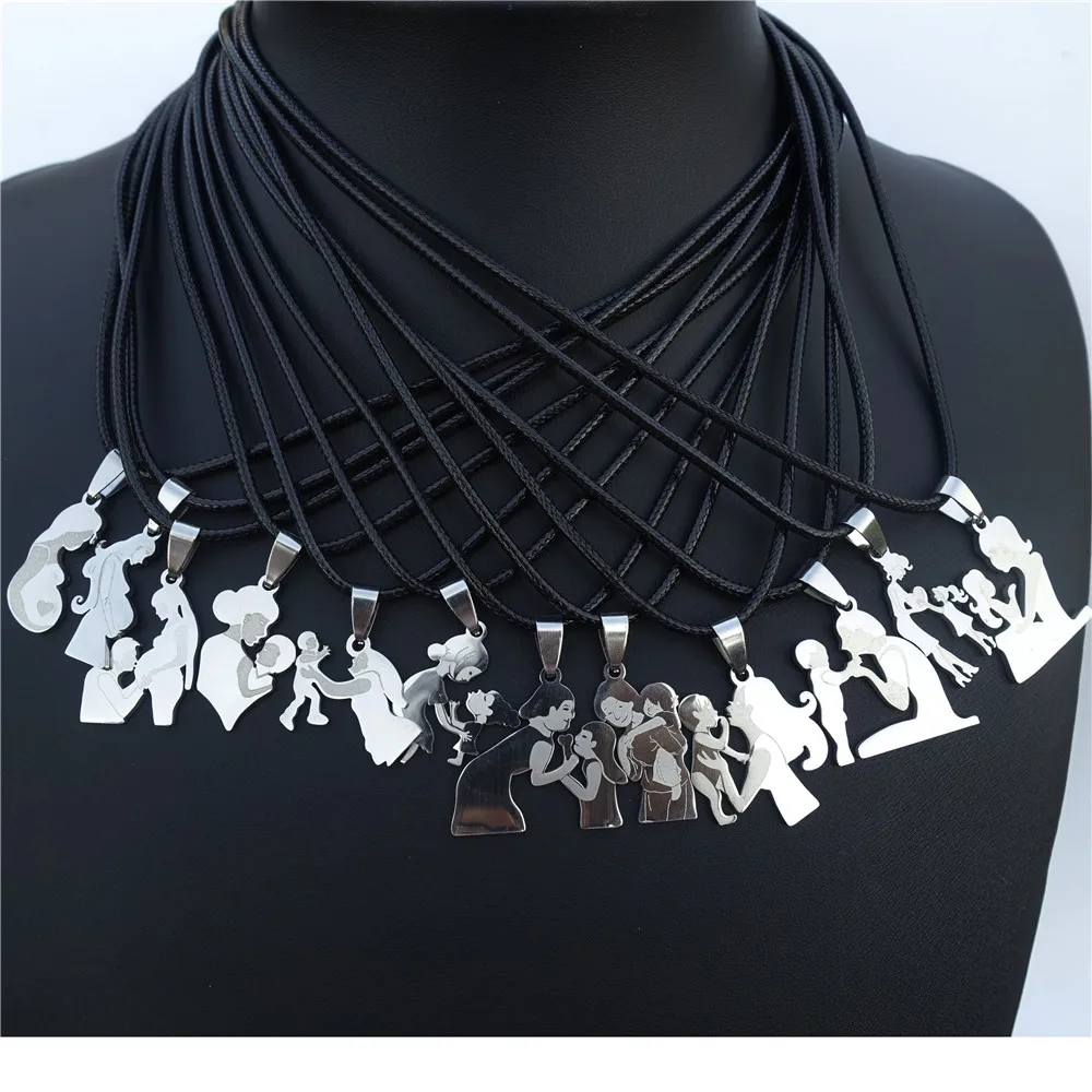 

Mother's Day Series Necklace Gravida Mom Baby Kids Children Stainless Steel Pendant For Women Girls Jewelry