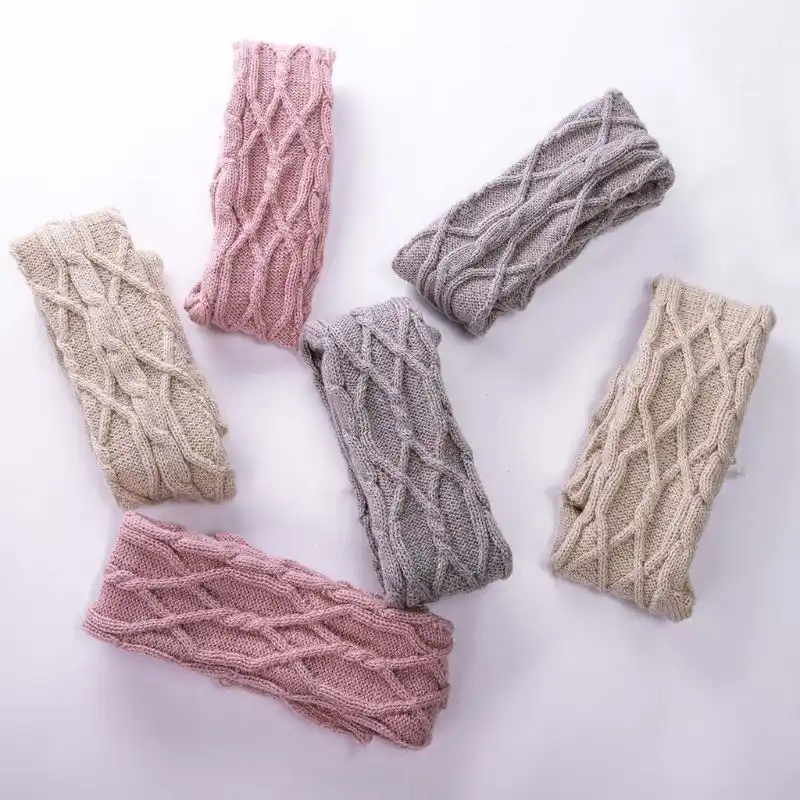 Womens Chunky Braided Cable Knit Long Socks Solid Color Roll Down