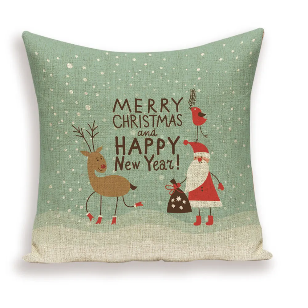 Merry Christmas чехол для подушки Happy Christmas Tree Чехлы для подушек с мультяшным оленем постельное белье для дома декоративное постельное белье Cojin Kissen - Цвет: L1691-13