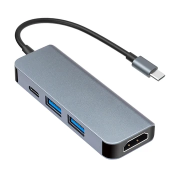 Expansion Converter 4 in 1 USB 3.1 Type-C HUB Converter Splitter HDMI-compatible 2 USB3.0 PD Charging Adapter 1