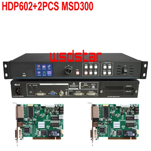 HDP602+ 2 шт. MSD300 светодиодный видео процессор Вход USB/HDMI/DVI/VGA/CVBS 1920*1200 светодиодный экран в аренду видеопроцессор LVP300 Лидер продаж