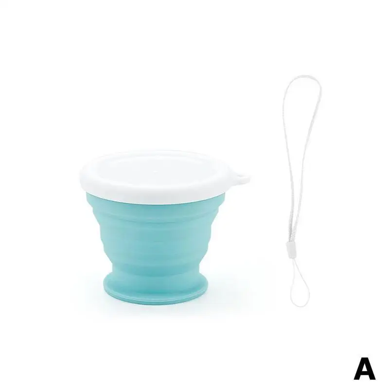 Портативный набор силиконовых складных чашек для воды, для еды, с пряжкой, двойная Складная силиконовая чашка, складная телескопическая чашка для питья - Цвет: A