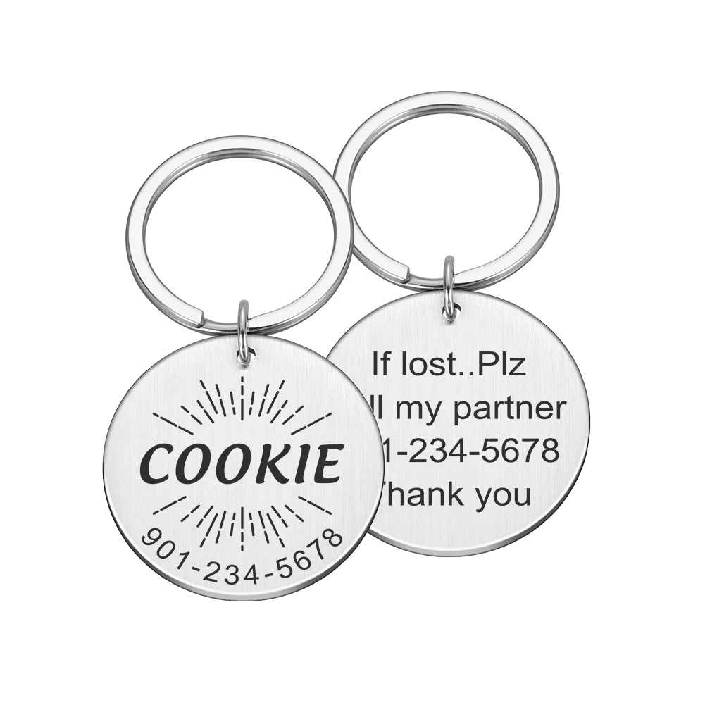 Anti-lost Pet Dog Name Tags Free Engraved Address Tags for Dogs Kitten Puppy Accessories Customizable Cat Necklace ID Nameplate 