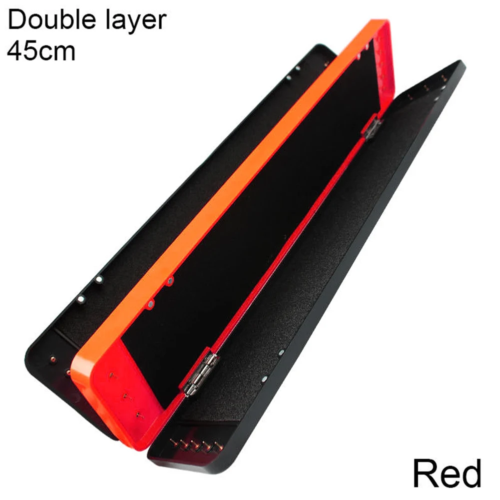 Портативный практичный открытый приманки легкий рыболовные снасти Коробка Профессиональный Органайзер анти ударный крючок для хранения ABS двойной слой - Цвет: Black red to 45cm