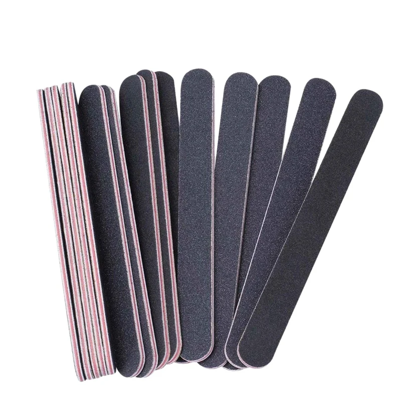 

New 2021 10pcs/set HTHL-Nail Files Double Sided Emery Board(180/240 Grit)-Nail Buffering Files for Home and Salon Use