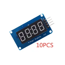 10 шт. TM1637 4-цифровой, цифровой модуль дисплея светодиодный Регулируемая яркость с часами точка