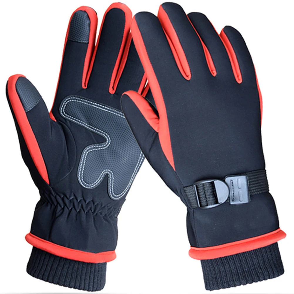 Мужские аксессуары для сенсорного экрана, зимние утолщенные лыжные перчатки для взрослых, для велоспорта, водонепроницаемые, защитные, для спорта на открытом воздухе, сохраняющие тепло, утепленные