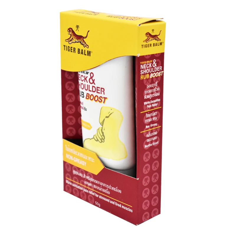 50G Tiger Balm Rub Non-Greasy Cream for Neck Pain Relief Easing Shoulder Ache Relief Tired Aching Stress Health Care Plaster