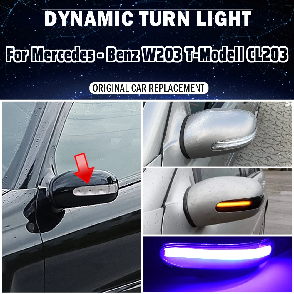 ޸  C Ŭ W203, W211, S203, CL203, 2001-2007, ̴  ̳ Ŀ, LED  õ, ̵ ̷ Ʈ, 2 