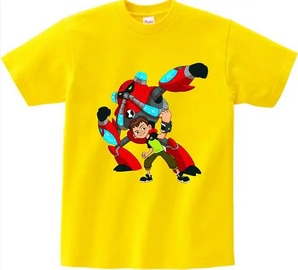 yellow childreTshirt Коллекция года, летние топы, костюмы Ben 10, футболка для мальчиков футболки с короткими рукавами для мальчиков Спортивная одежда детская с коротким рукавом с рисунком, От 3 до 9 лет - Цвет: yellow childreTshirt