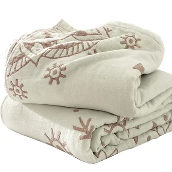 

Cotton Muslin Summer Blanket Bed Sofa Travel Breathable Chic Mandala Large Soft Throw Blanket Para Blanket