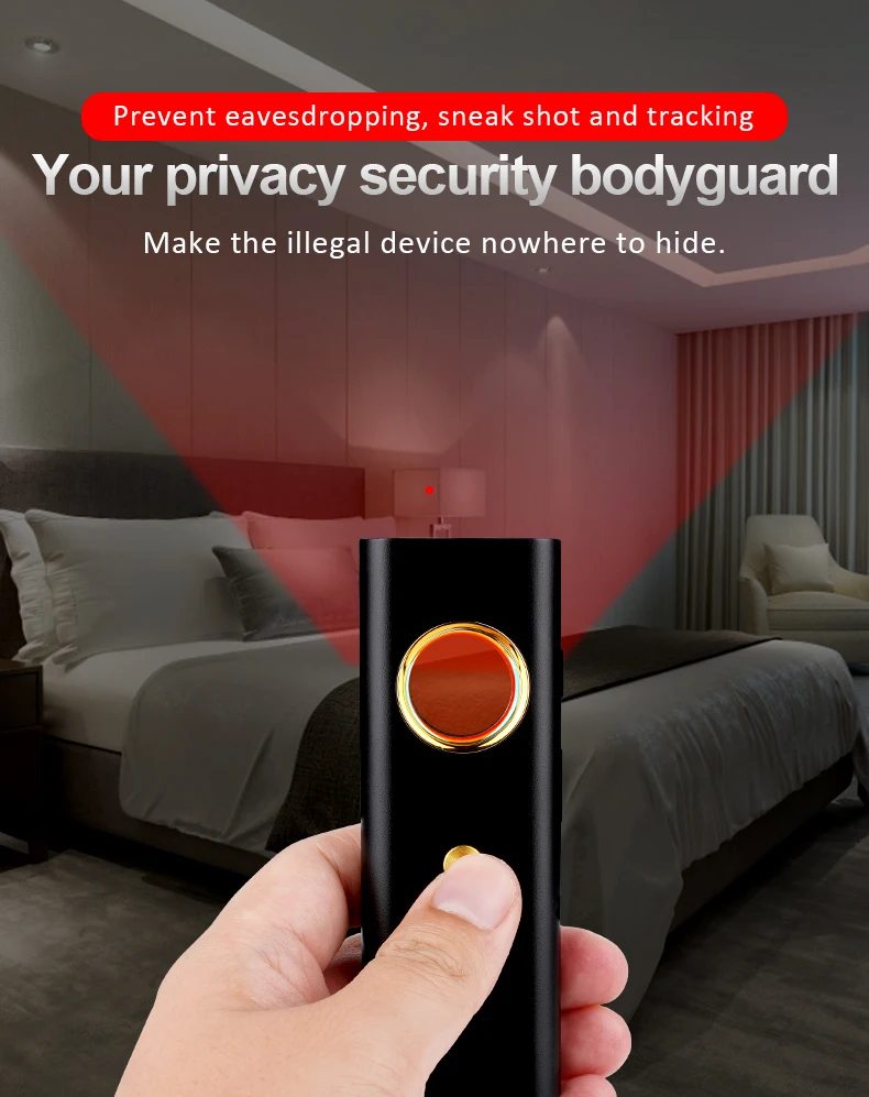 

1MHz-6.5GHz R35 Multi-function Anti-spy Detector Camera GSM Audio Bug Finder GPS Signal lens RF Tracker Detect Wireless Products