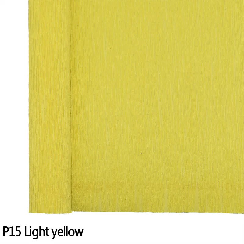 P15 Light yellow 50*250 см цветной рулон гофрированной бумаги оригами Crinkled креп бумага ремесло самодельные цветы Декор подарочная оберточная бумага для дома вечерние поставки 75 - Цвет: P15 Light yellow