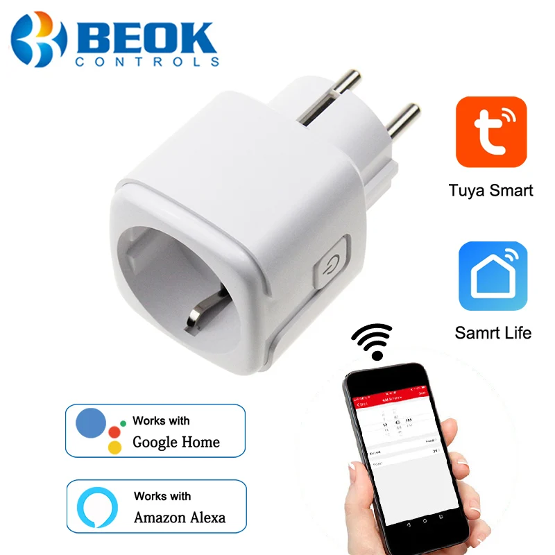 

Beok EU Smart Wifi Plug with Power Monitoring Power Socket Outlet Remote Timer Wifi Plug Support Alexa Google Assistant 16A