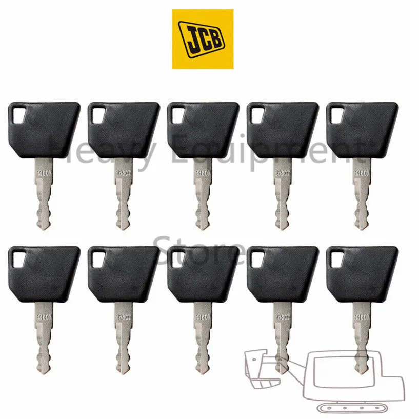 

10 PC 14607 Lock Ignition Key For JCB Bomag Excavator Wacker Neuson Hamm Master JCB 3CX BOMAG HATZ MANITOU TRACTOR