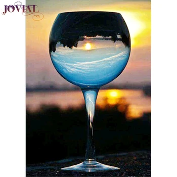 

5d Diamond Painting Landscape Drinking Glass Cross Stitch Decoration Home Homefun Living Room Kitchen Organizer Diy Embroidery
