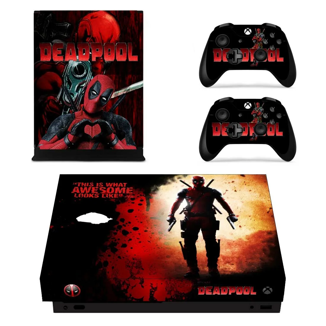 Deadpool виниловые наклейки для кожи, наклейки для xbox one x, наклейки s Pegatinas Adesivo для xbox one x консоли и двух контроллеров