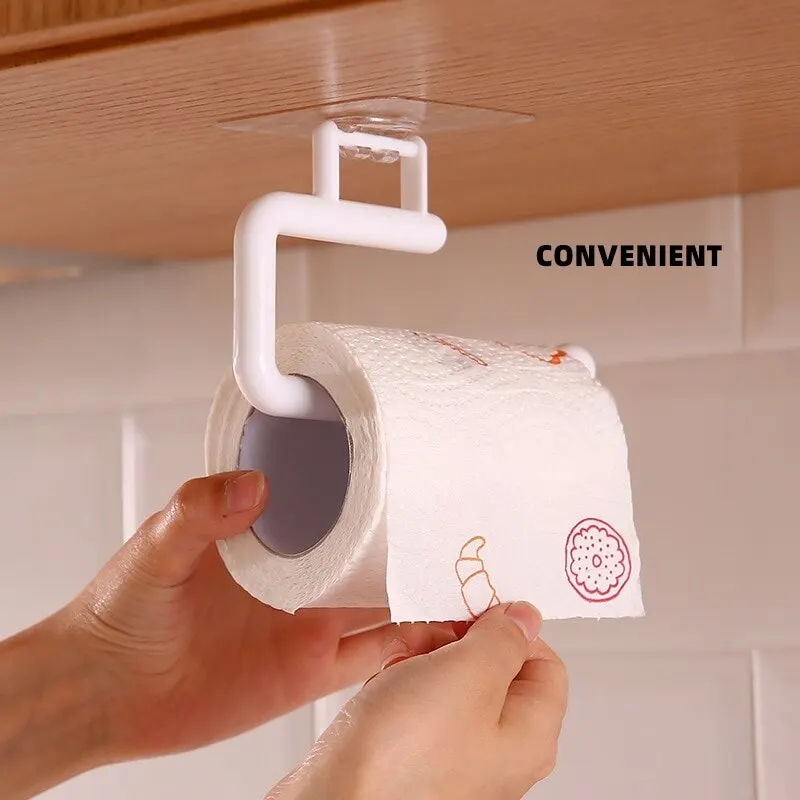 

Adjustable Self-Adhesive Toilet Roll Holder, Plastic Rack, Bathroom Tissue Storage, Kitchen Towel Holder, Wc