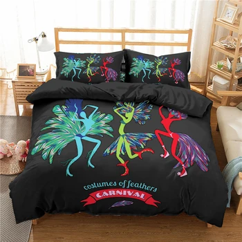 

ZEIMON Brazilian Feather Festival Duvet Cover Set 3D Printed Bed Cover Bedding Set Comforter Bedspreads 3pcs King Size