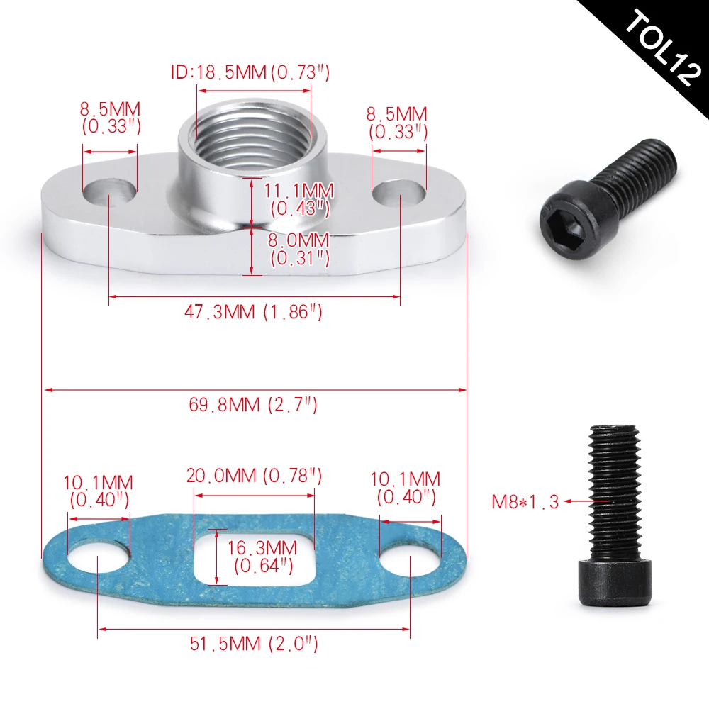 WLR RACING-T3 T4 T3/T4 T70 T66 TO4E Turbo Oil Feed Line Oil Return Line Drain Kit WLR-TOL21