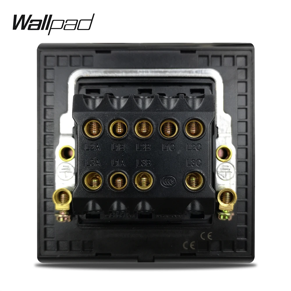 Горячая 3 банды 2 Way Wallpad роскошная кожаная панель Серебряная Золотая рамка переключатель света Настенные переключатели 16A AC 110~ 250V