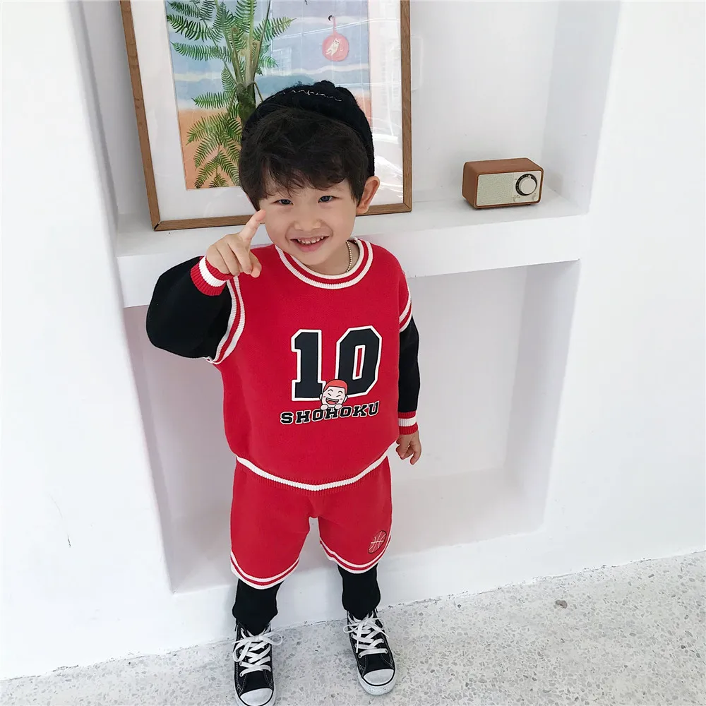 Tonytaobaby/осенне-зимний стильный детский чистый хлопковый свитер спортивный костюм Рождественский наряд Детская одежда для мальчиков и девочек