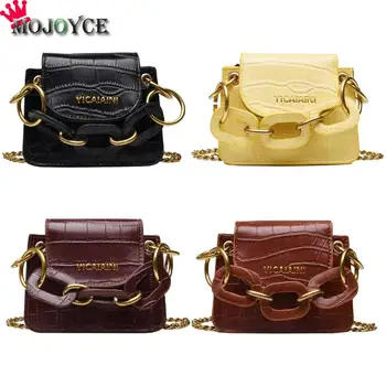 

Women Mini Crossbody Bags Female Fashion PU Leather Top-handle Bags Ladies Retro Chain Small Shoulder Messenger Handbags