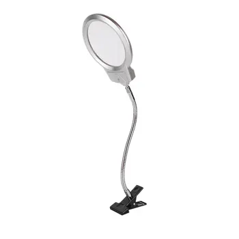 

LED Lighted Lamp Clip On Desktop Illuminated Magnifier Glass Reading Loupe Metal Hose Top Desk Magnifier With Clamp