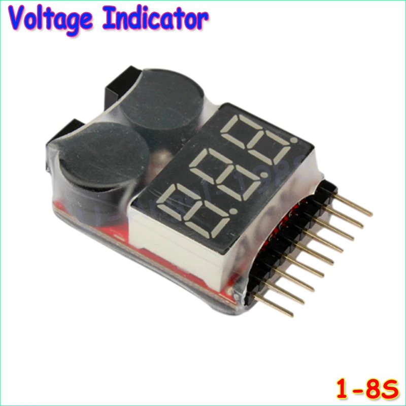 

1PCS 1-8S LED Lipo Voltage Indicator Checker Tester Low Voltage Buzzer Alarm