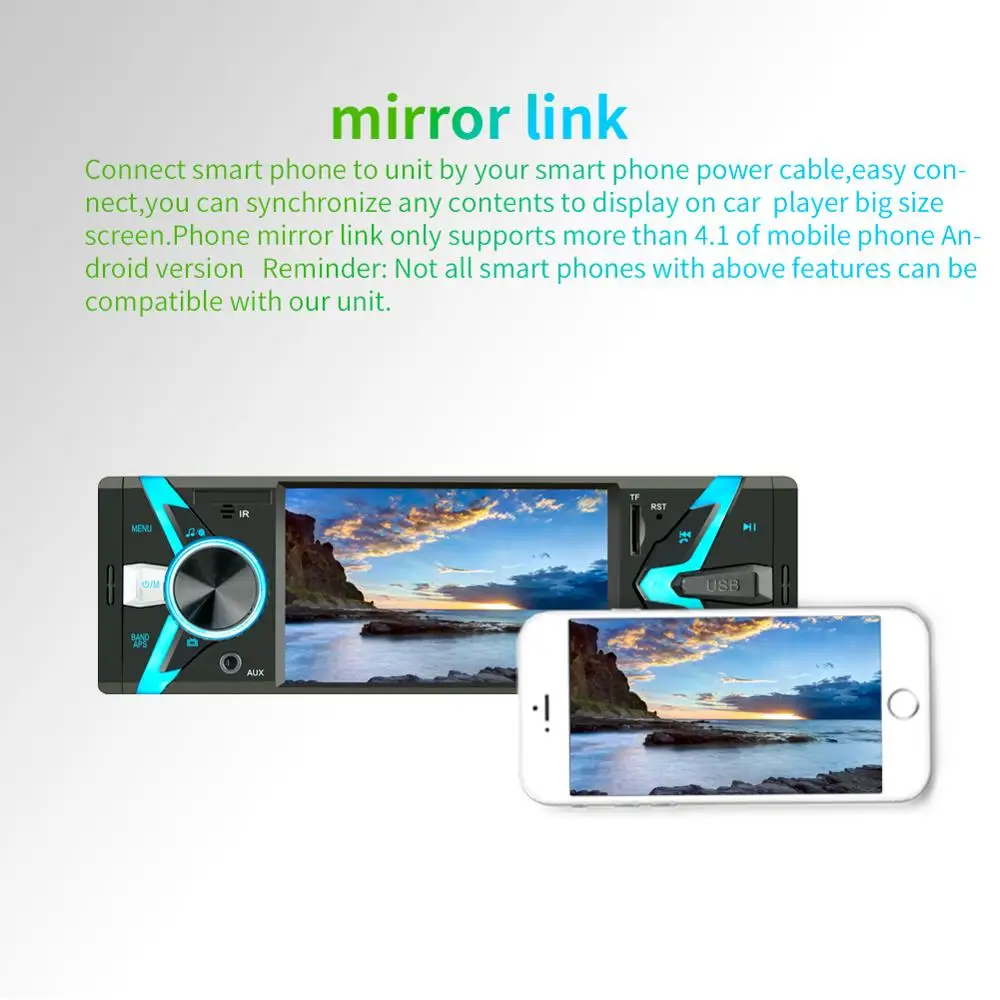 Car Radio 1din FM 4.1“ car Auto Audio Stereo Bluetooth Aux Input Receiver SD USB Support Rear view Camera Steering Wheel Control Car Radio 1din FM 4.1“ car Auto Audio Stereo Bluetooth Aux Input Receiver SD USB Support Rear view Camera Steering Wheel Control