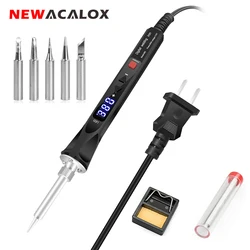NEWACALOX – ensemble de fer à souder électrique numérique 80W, Mini pistolet de soudage à température réglable EU/US pour les outils de réparation de réparation IC/PCB 
