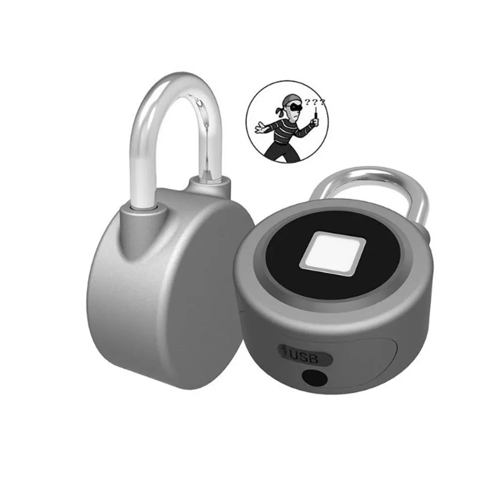P2 Умный Замок с защитой от отпечатков пальцев, USB Перезаряжаемый водонепроницаемый Противоугонный замок, замок для двери, чехол для багажа