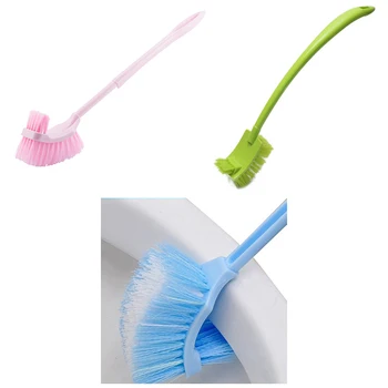 

Portable Toilet Brush Plastic Long Handle Bathroom Toilet Bowl Scrub Double Sided Cleaning Brush Energy Class A green