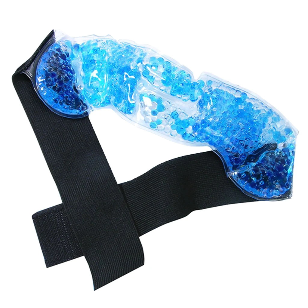 Reusable Head Gel Ice Packs, Migraine Relief Cold Pack & Strap for Hot Cold Compress & Adjustable Backing for Headache Pain Ease