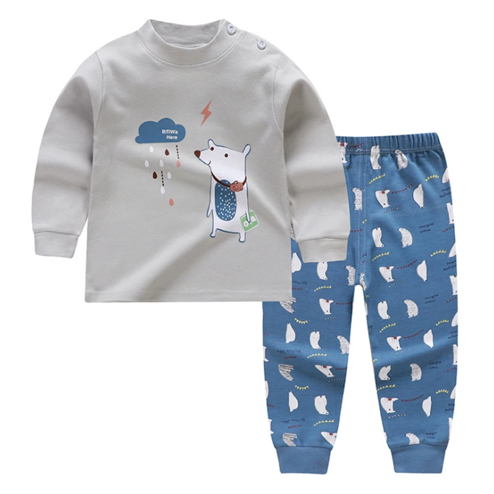 CYSINCOS/весенне-осенние пижамы с длинными рукавами для мальчиков и девочек Домашняя одежда из хлопка, комплект одежды детское нижнее белье подштанники, топы, штаны, комплекты - Цвет: 3