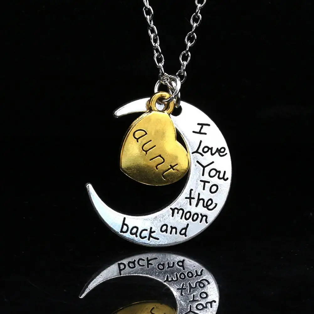 Винтажное ожерелье с подвеской I Love You To The Moon And Back ювелирное изделие мама сестра