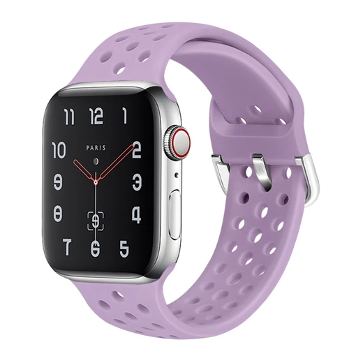 Purple Для применить к apple watch 4 полосы 44 мм 40 мм наручных часов iWatch, ремешок 42 мм, 38 мм, версия модный спортивный браслет Correa apple watch 4/3/2/1 - Цвет ремешка: Purple