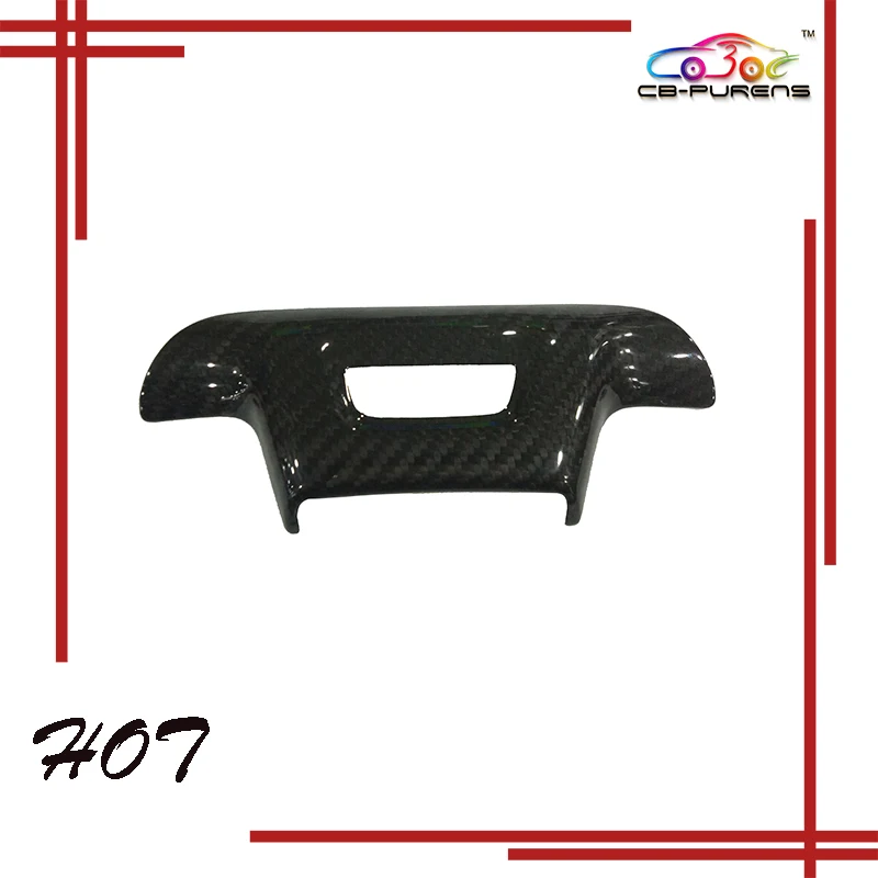 For-Chevrolet Camaro 2016 2017 Stick on Style Gloss Black Carbon Fiber Steering Wheel Trim Cover with/without Hole- 1 Piece