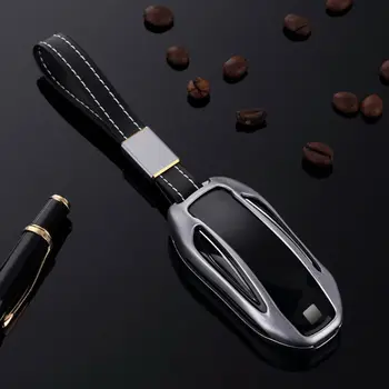 

Car Key Case Protector Cover Aluminum Alloy Keychain Ring For Tesla Model S 3 Brand New And High Quality