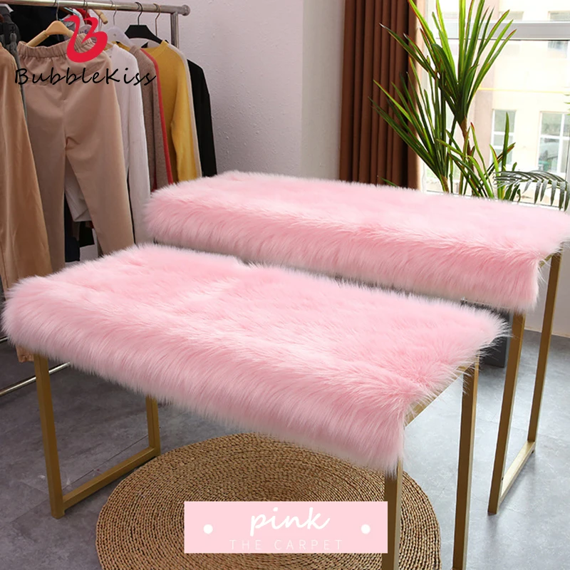 Мягкие плюшевые коврики Bubble Kiss модный розовый ковер из искусственного меха