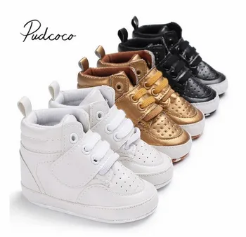

2018 Brand New Newborn Baby Boy Girl Soft Sole Crib Shoes Warm Boots Anti-slip Sneaker PU Breathable Solid First Walkers 0-18M