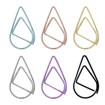 

20 PCS Mixed Color Metal Material Rain Drop Shape Paper Clips Mini Size Frame Photo Clothes Organize Peg