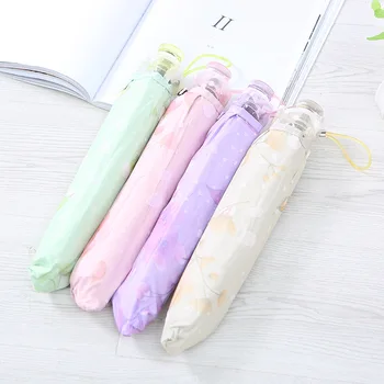 

Sun Umbrella Vinyl Sunshade UV Rain Umbrella Coating Umbrella Creative Women's Folding Cool Korean-style Mesh 8 Bone Black 190T