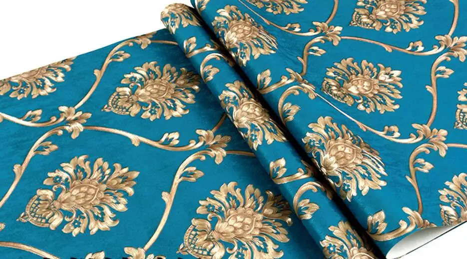 papel де parede 3D стерео Европейский Дамаск обои большой красный теплый спальня гостиная Инженерная ТВ фоновые обои